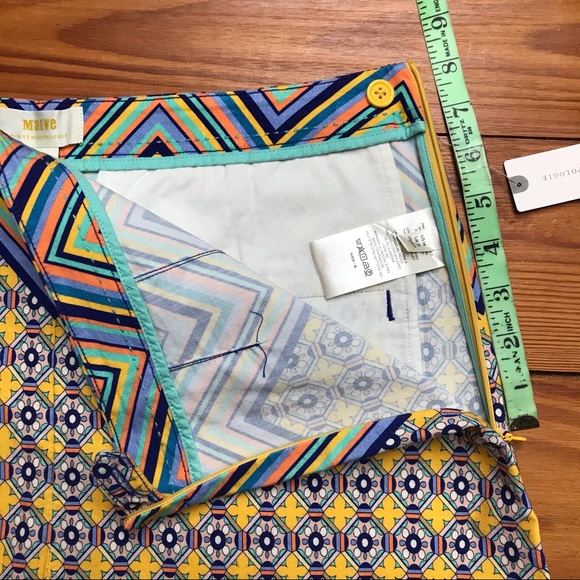 Maeve Anthropologie Multi-Colored Geometric Shorts, NWT, 14 - Picture 8 of 12